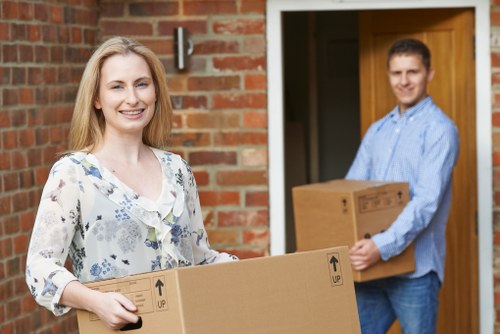 Packed moving boxes and furniture protection for a local home removal