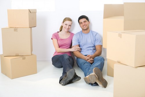 Commercial moving team planning an office relocation in New Barnet