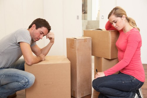 Packed boxes and furniture ready for a local house move